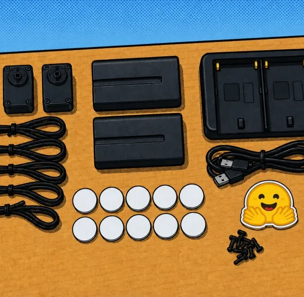 Dev pack: spare motors, cables, batteries, charger, NFC tags and tools